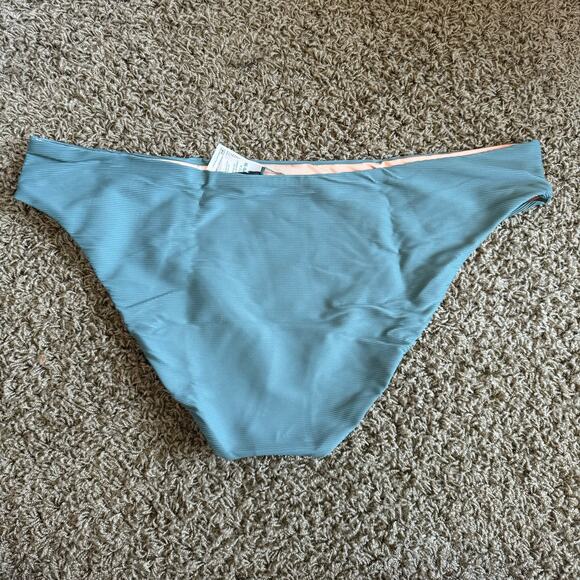 J. Crew NWT Ribbed High-Rise Cheeky Plus Teal Bikini Bottom Size 3X - Picture 5 of 6